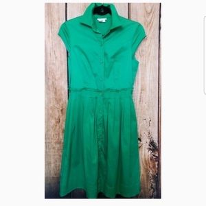 London Times green cap sleeve dress. Size 8